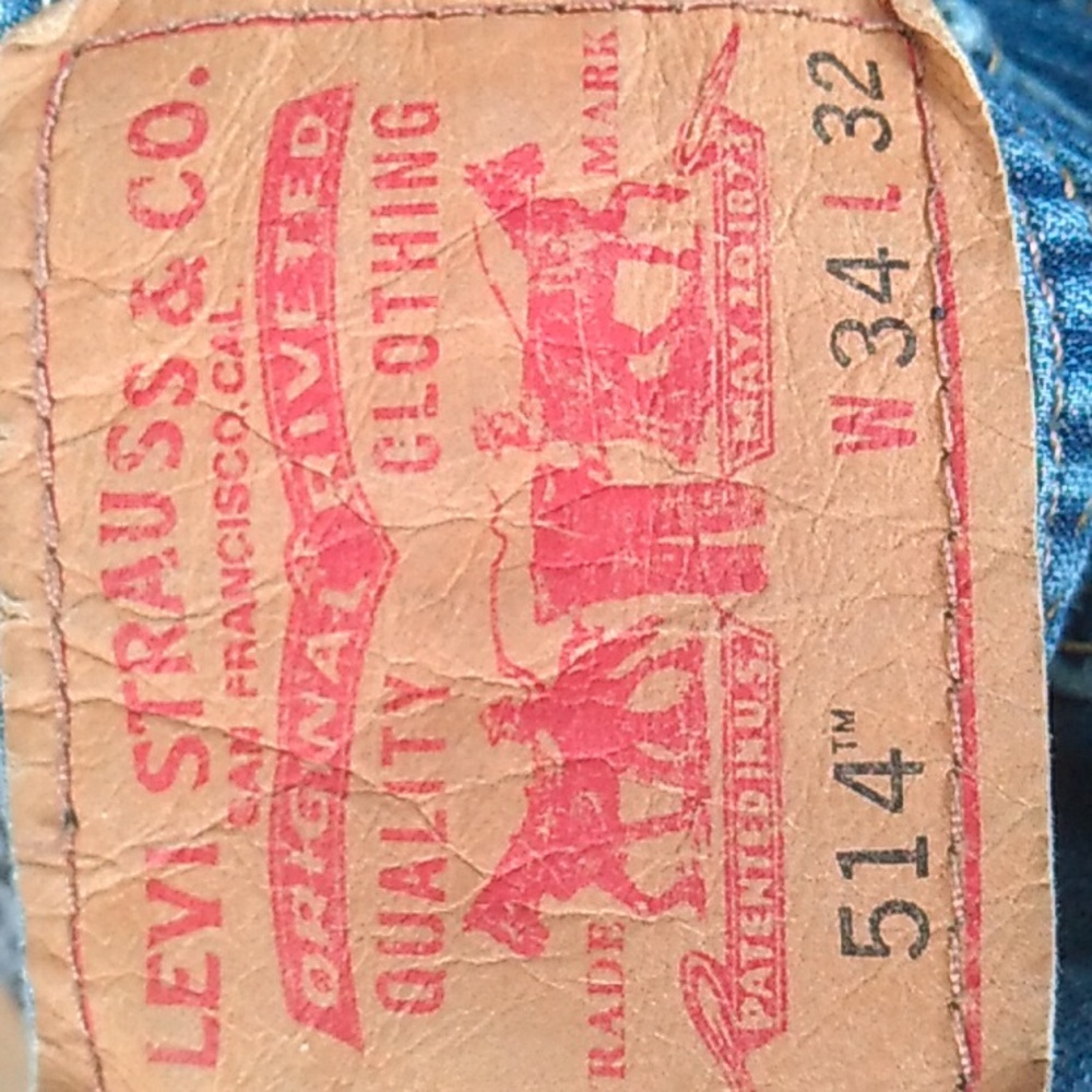 👖 LEVI’S 514 Distressed Hems Straight Jeans Denim 34 X 32/33  UniSex
